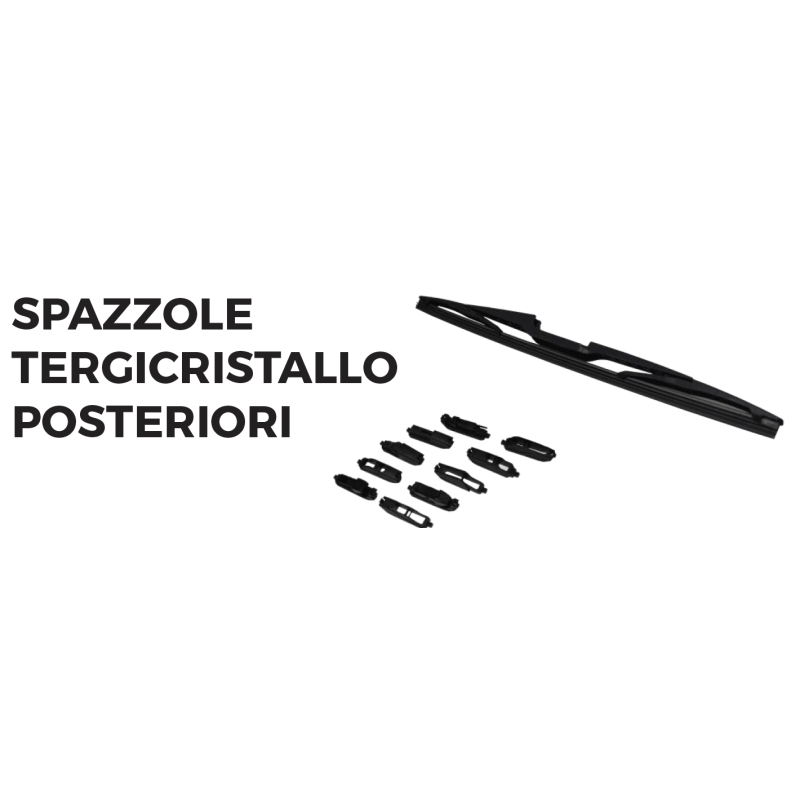 SPAZZOLA POSTERIORE UNIVERSALE 15 375mm CON 10 ATTACCHI PER BRACCIO TERGI  POSTERIORE